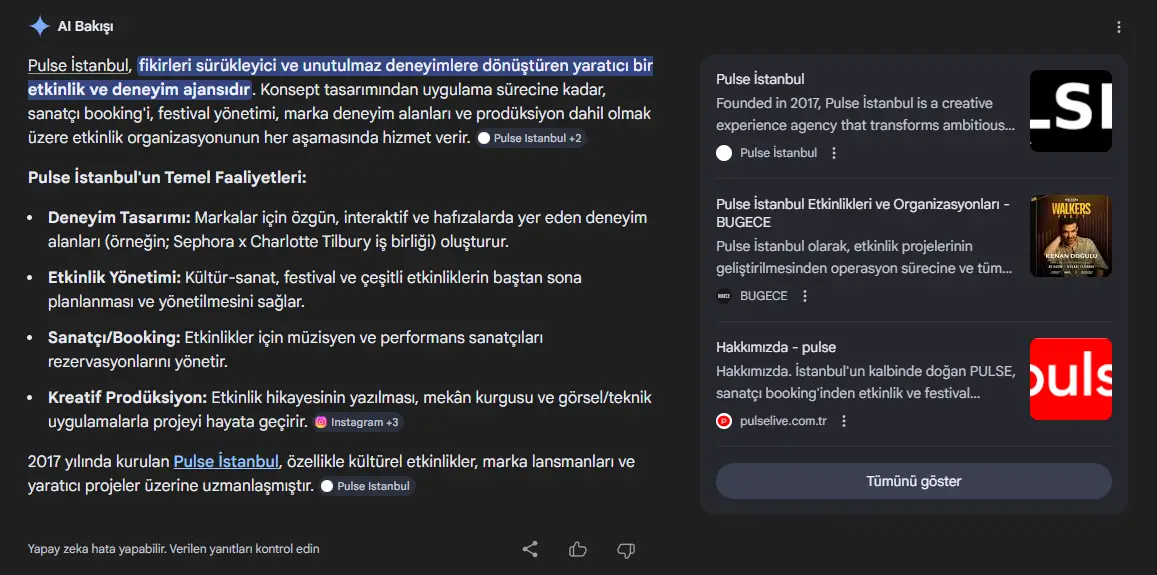 pulse istanbul projesi uygulama arayüzü ve detay görseli